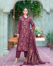 Riaz Arts Kani Micro Velvet Jacquard 3 Piece Suit with Jacquard Shawl