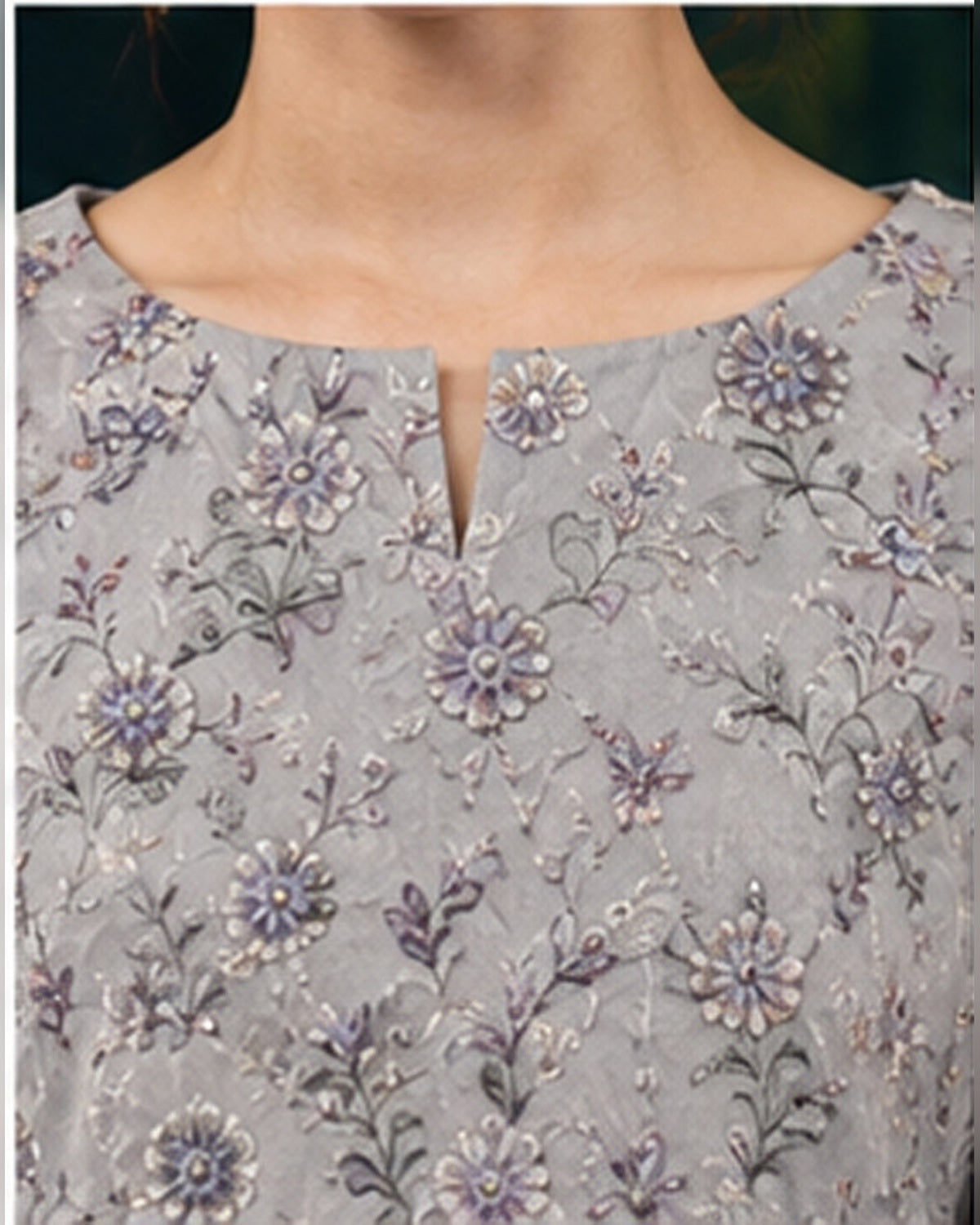Manizay Dream Slub Bambo Embroidered 3 Piece Suit with Chiffon Dupatta