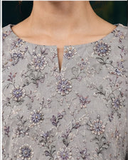 Manizay Dream Slub Bambo Embroidered 3 Piece Suit with Chiffon Dupatta