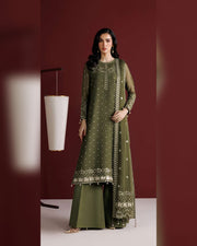 Farasha Azure Royale Luxury Embroidered Chiffon 3 Piece Suit