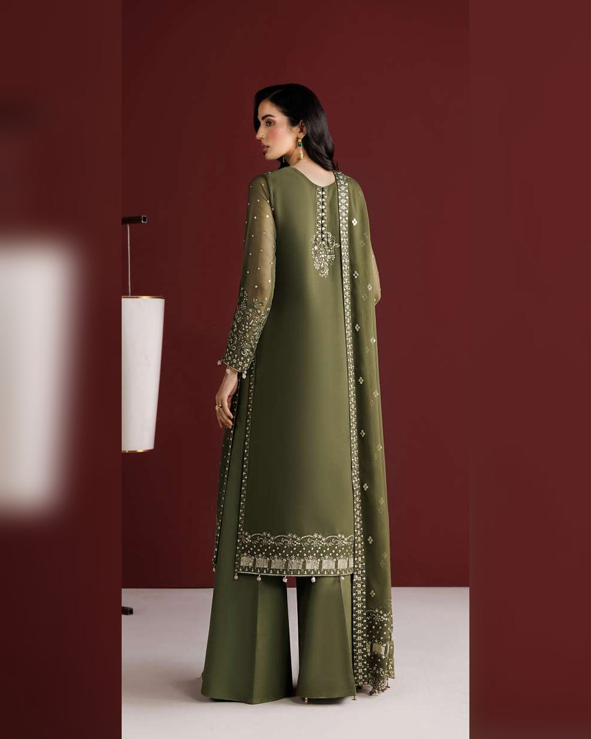 Farasha Azure Royale Luxury Embroidered Chiffon 3 Piece Suit