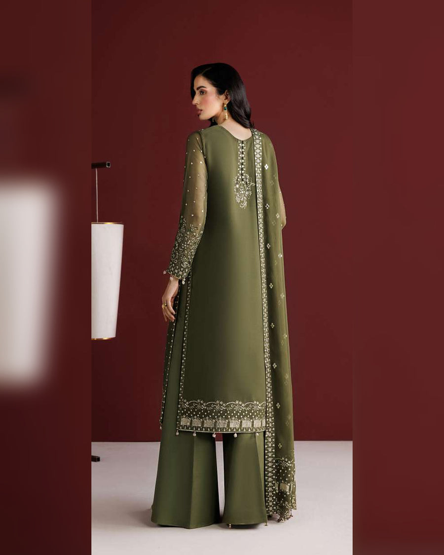 Farasha Azure Royale Luxury Embroidered Chiffon 3 Piece Suit
