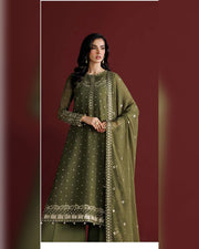 Farasha Azure Royale Luxury Embroidered Chiffon 3 Piece Suit