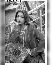 Riaz Arts Qisa Luxury Winter Embroidered Peach Leather Suit with Kani Wool Shawl