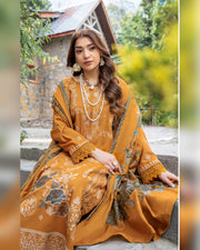 Riaz Arts Qisa Luxury Winter Embroidered Peach Leather Suit with Kani Wool Shawl