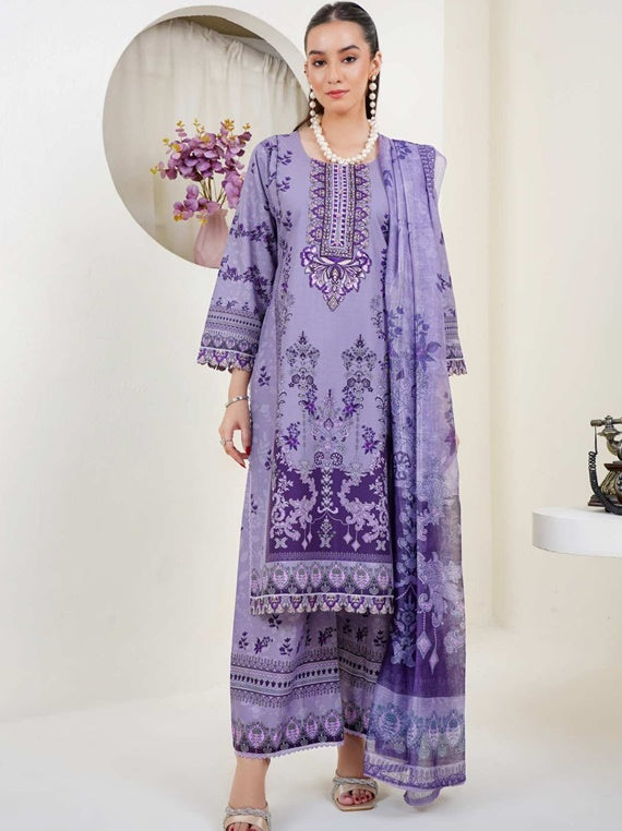 Digital Print Embroidery Lawn Stitched Collection By ZARA (D-05)