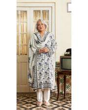 Gul Ahmed Printed Linen 3 Piece Unstitched Suit with Printed Dupatta