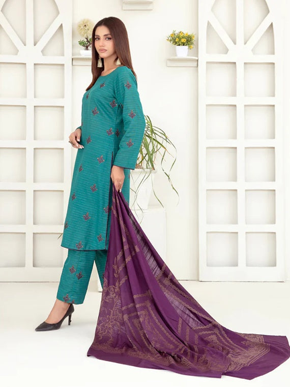 Megara By Tawakkal Stitched Zari Khaddar Collection 2024 (D-3860)