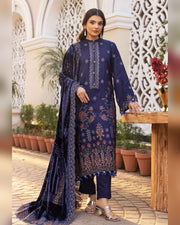 Shaista Gold Full Embroidered Peach 3 Piece Suit with Palachi Dupatta