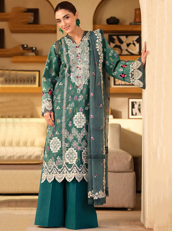 Maryam Hussain Luxury Lawn Collection2025 (L25-06 Seashell)