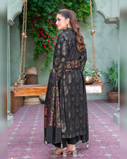Riaz Arts Kani Micro Velvet Jacquard 3 Piece Suit with Jacquard Shawl