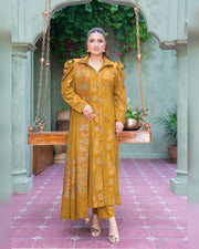 Riaz Arts Kani Micro Velvet Jacquard 3 Piece Suit with Jacquard Shawl