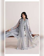 Farasha Azure Royale Luxury Embroidered Chiffon 3 Piece Suit