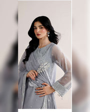 Farasha Azure Royale Luxury Embroidered Chiffon 3 Piece Suit