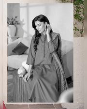 Chinar by Riaz Arts – Luxury Wool Touch Peach 3 Piece Winter Suit with Pashmina Jacquard Shawl