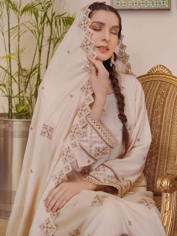 Aangan By Manizay Peach Leather Collection 2024 (Design-06)