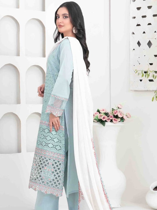 Saija By Tawakkal Semi-Stitched Schiffli Lawn Collection 2025 (D-1235)