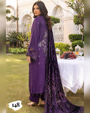 Shaista Gold Full Embroidered Peach 3 Piece Suit with Palachi Dupatta