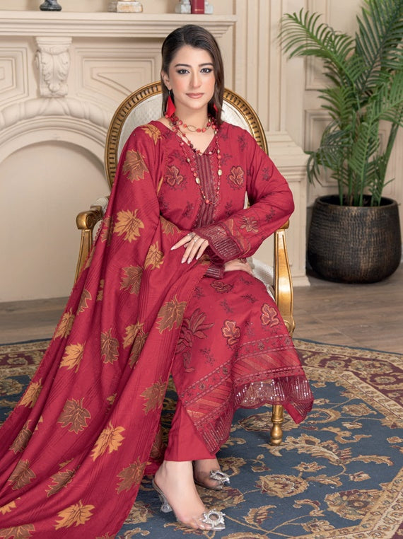 Bandhan premium embroidered dhanak Winter Collection (D-07)