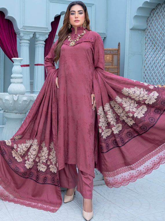 Nihal self jacquard peach Collection By Riaz Arts (D-07)