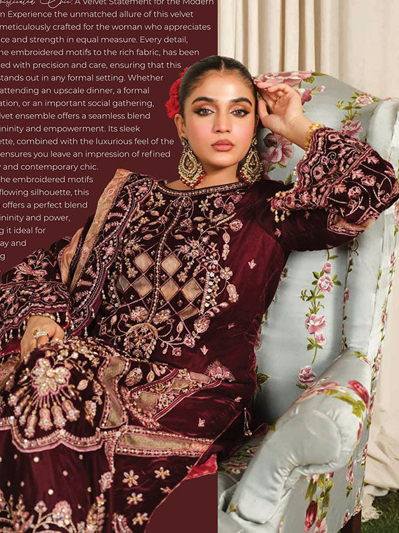 Sheen By Raeesa Luxury Velvet Collection 2024 (HV-07 Poosh)