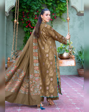 Riaz Arts Kani Micro Velvet Jacquard 3 Piece Suit with Jacquard Shawl