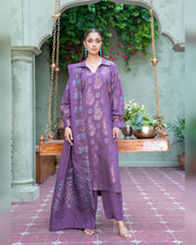 Riaz Arts Kani Micro Velvet Jacquard 3 Piece Suit with Jacquard Shawl