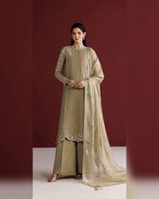 Farasha Azure Royale Luxury Embroidered Chiffon 3 Piece Suit