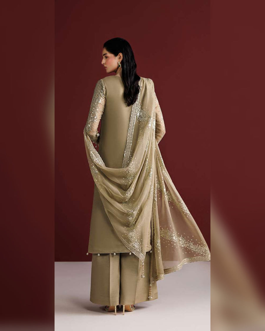 Farasha Azure Royale Luxury Embroidered Chiffon 3 Piece Suit