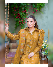 Riaz Arts Kani Micro Velvet Jacquard 3 Piece Suit with Jacquard Shawl