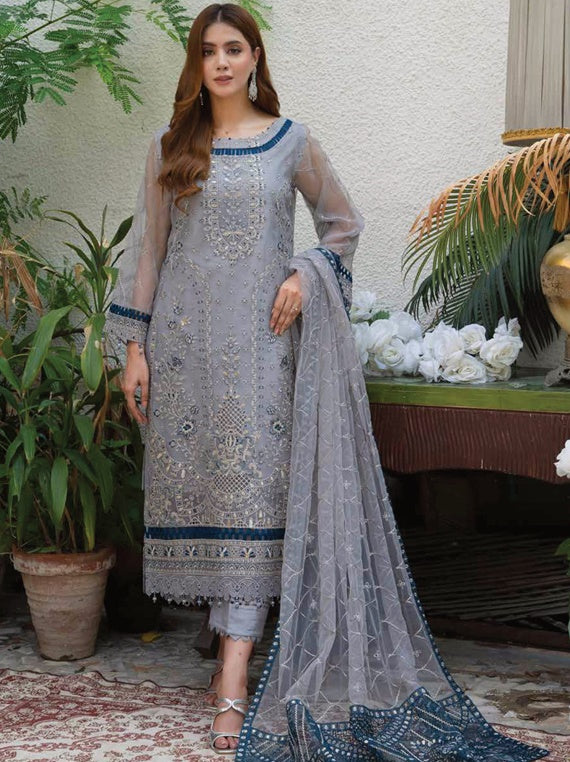 Navia Alkousar By Ahmed Organza Collection 2025 (D-07)