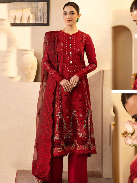 Maryam Hussain Luxury Lawn Collection2025 (L25-07 Berry)