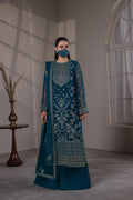 Embroidered Chiffon 3-Piece Suit with Organza Border & Chiffon Dupatta