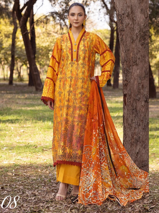 Shaista Chikankari Lawn Collection 2025 (D-08)