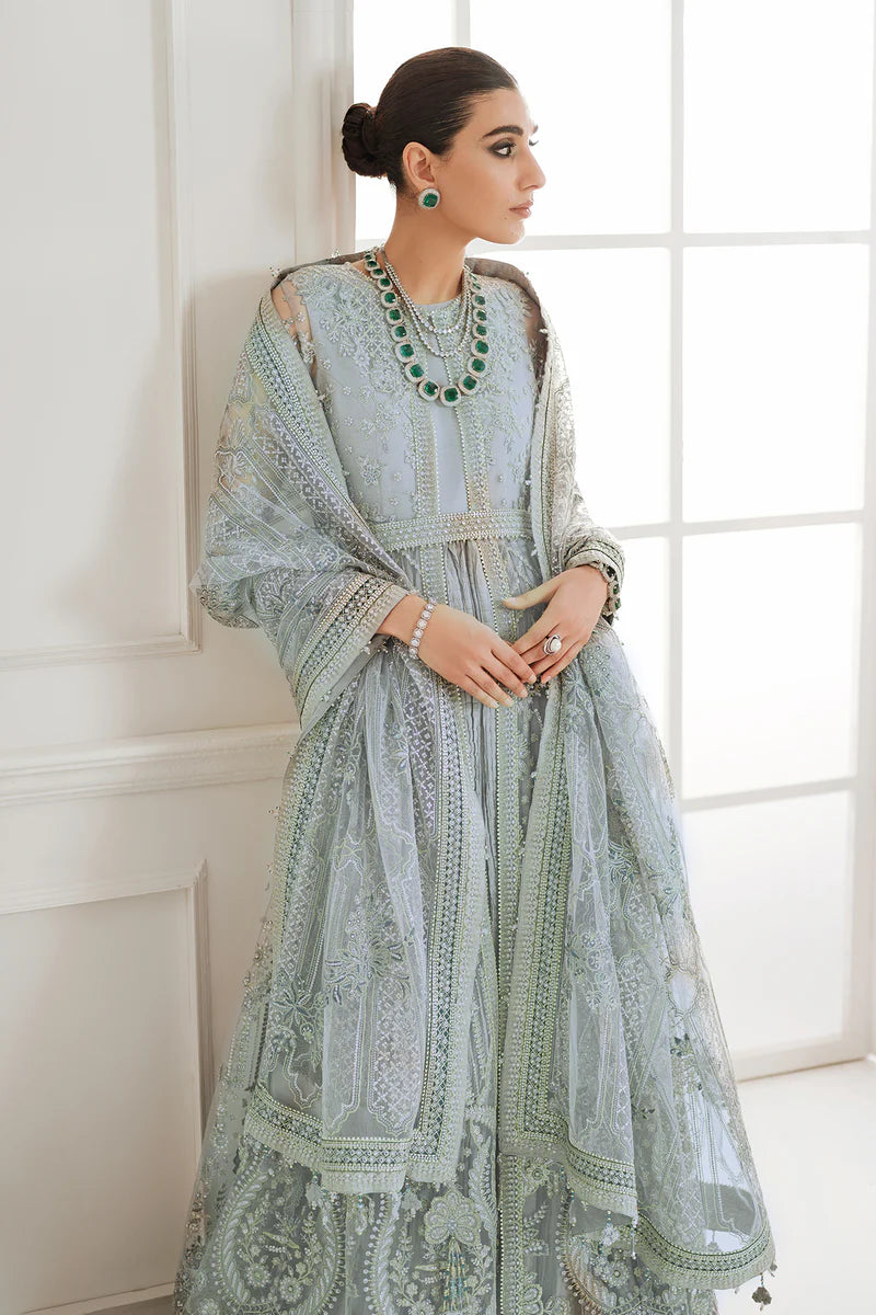 Luxury 12-Piece Embroidered Net Bridal Suit | Full Body, Dupatta & Silk Trouser – Unstitched Formal & Wedding Dress
