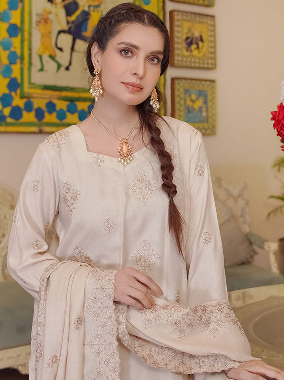 Aangan By Manizay Peach Leather Collection 2024 (Design-08)