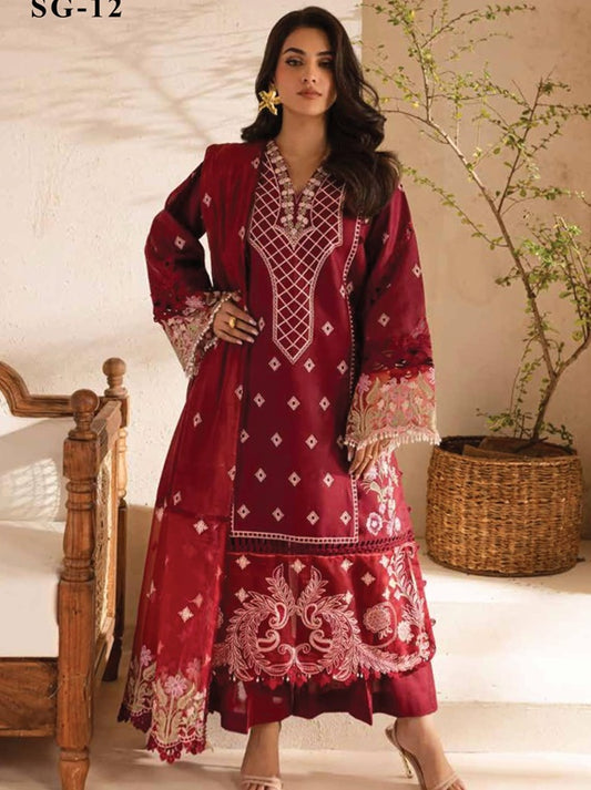 The Summer Garden By Parishay Lawn Collection 2025 (SG-12)