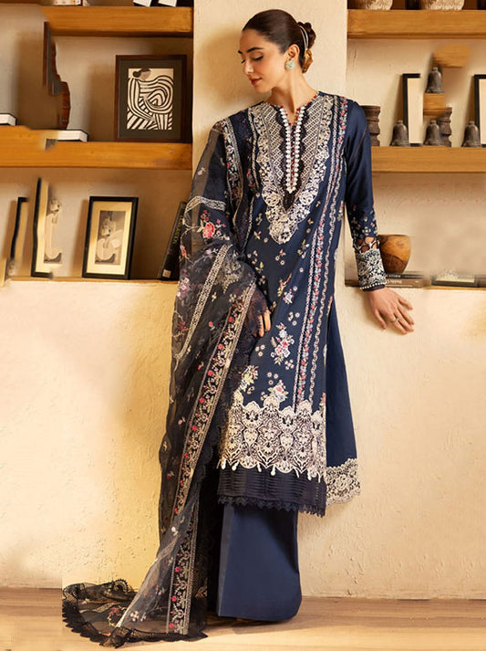 Maryam Hussain Luxury Lawn Collection2025 (L25-08 Twilight)