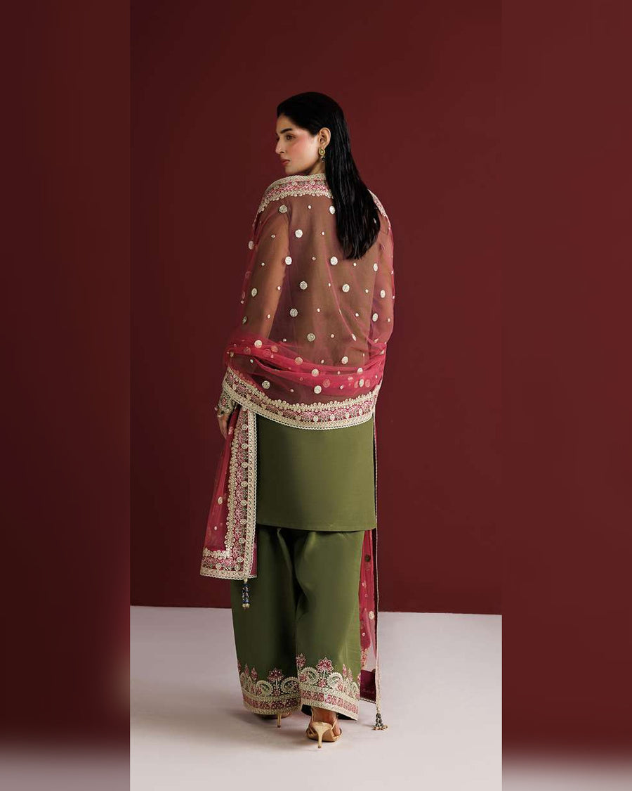Farasha Azure Royale Luxury Embroidered Chiffon 3 Piece Suit