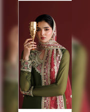 Farasha Azure Royale Luxury Embroidered Chiffon 3 Piece Suit