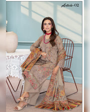 Mahgul Vol. 2 by Riaz Arts – Luxury Embroidered Tensil Peach Leather 3 Piece Winter Suit with Kani Wool Shawl