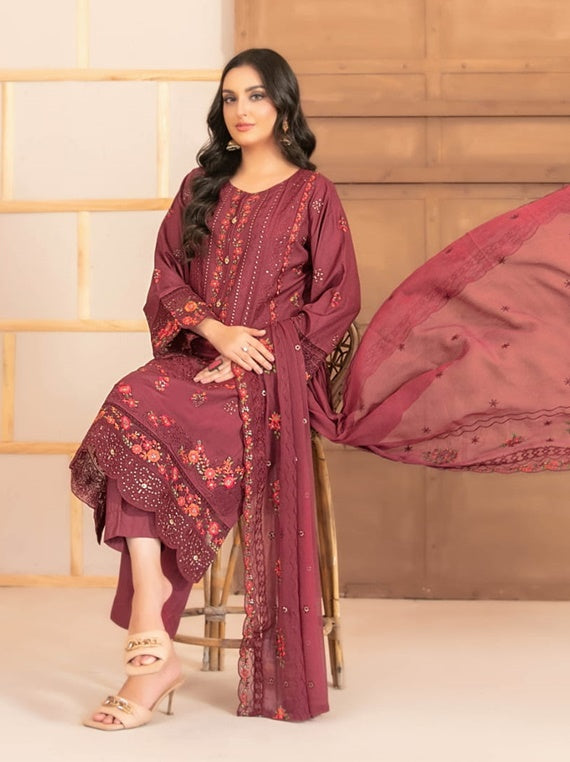 MAHANI Semi-Stitched Embroidered Viscose Collection by Tawakkal (D-4317)