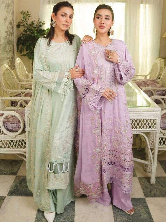 Reenaz by Johra Embroidered viscose staple Collection (JW-131)