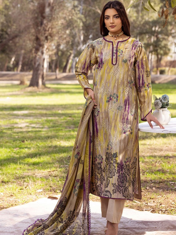 Shaista Chikankari Lawn Collection 2025 (D-09)