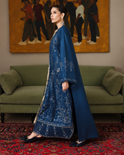 Riaz Arts Exclusive by Nurèh Embroidered Marina Suit with Embroidered Wool Shawl