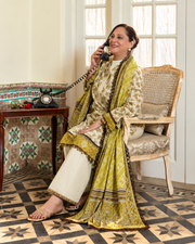 Gul Ahmed Printed Khaddar 3 Piece Unstitched Suit with Printed Dupatta