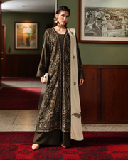Riaz Arts Exclusive by Nurèh Embroidered Marina Suit with Embroidered Wool Shawl