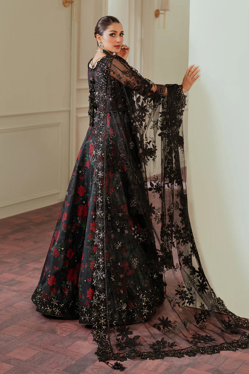 Luxury 12-Piece Handmade Embroidered Net Suit | Organza Sleeves Border, Digital Silk Lining & Dyed Silk Trouser – Unstitched Bridal & Formal Wear