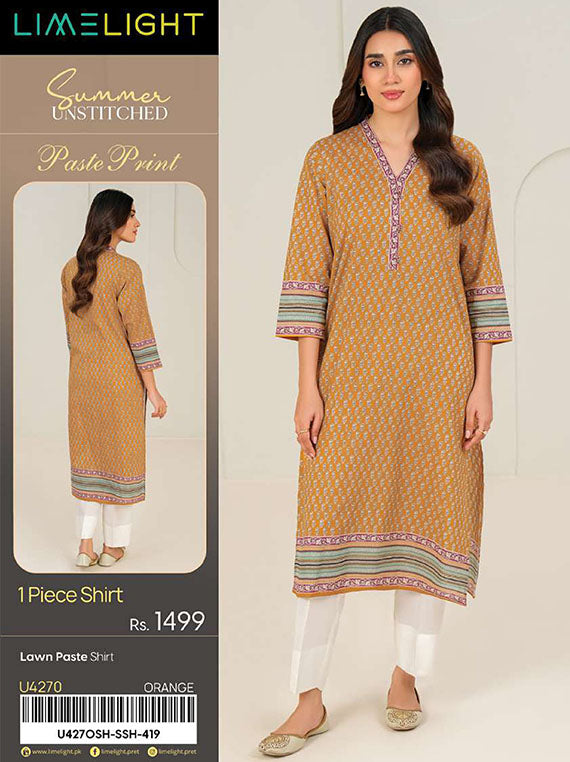 Limelight Printed Lawn Collection 2025 Vol-03 (U4270 Orange)