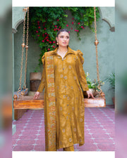Riaz Arts Kani Micro Velvet Jacquard 3 Piece Suit with Jacquard Shawl